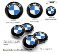 7 Pièces Fibre de carbone Emblème Logo Sigle BMW Capot / Coffre 82mm /74mm/68mm/45mm Série 1/3/5/6/7/8/X/Z E30/E34/E36/E39/E46/E90/E