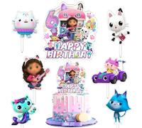 7 Pièces Gabb Décoration Anniversaire, Cake Topper, Cupcake, Happy Birthday, Garnitures Pour Enfants, 6 Ans