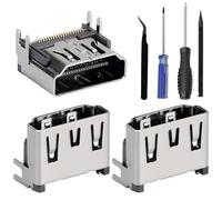 7 Pièces Kit de Remplacement Port HDMI Compatible avec PS5 Connecteur d'Interface avec Outils de Réparation Tournevis T8 Pincette Spudger pour PS5 Console