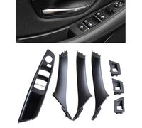 7 Pièces Kit Fibre de carbone poignée de porte voiture pour B-MW F10 F11 Garniture Poign e de Porte Interieur pour B-MW Série 5 520 523 525 528 530 535 (Noir, Unique trou -7PCS)