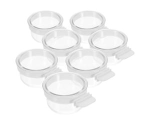 7 Pièces Mangeoire à Perroquet Détachable en Plastique Transparent | Design Amovible et Portable, Forme Adaptée au Bec, pour Balcons et Divers Emplacements