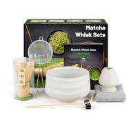 7 Pièces Matcha kit ceremonie japonais, Fouet matcha en bambou naturel, bol matcha, cuillère à thé, Porte-Fouet, kit matcha complet, Coffret matcha, pour la cérémonie du thé, la boisson - opaline