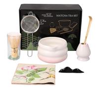 7 pièces matcha kit complet, Fouet Matcha, ensemble pour préparer un latte au matcha, ensemble pour fouetter le matcha avec bol, cuillère et tamis, Cadeau pour les amateurs matcha