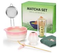 7 Pièces Matcha Kit, Kit Matcha avec Fouet Matcha, Bol, Cuillère, Kit Matcha Complet pour la Cérémonie, Outil Idéal Matcha pour Amoureux, Famille, Amis, Amateurs de Thé