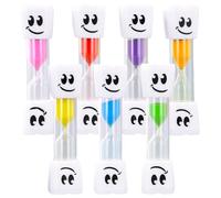 7 Pièces Minuterie Sablier 3 Minutes, Sablier Souriant pour Enfants, Sablier Brossage Dents Enfant, Minuteur Ludique pour Hygiène Dentaire, Cuisine, Jeux, Étude - Multicolore