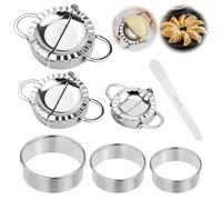 7 Pièces Moule à Boulette Acier Inoxydable, Ravioli Maker et Ravioli Cutter Machine à Boulettes Maker Moule à Dumplings, Accessoires de Cuisine Outils de Pâtisserie