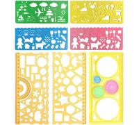 7 Pièces Normographe,Règle De Pochoir,Règle De Pochoir De Dessin En Plastique,Règles En Plastique,Normographe Geographie,Géométrie De Dessin Précise,Convient Au Bureau,À L'école (7 Styles)