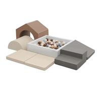 7 Pièces Parcours Motricité Bébé: Cuir PU Module Motricité Enfant Blocs Mousse Éducatifs avec Piscine à Balles(Balles Exclues) - Jouets Descalade Structure d'escalade Antidérapante Ensemble