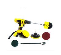 7 pièces perceuse Scrub Brosse à récurer kit perceuse Ensemble brosse avec rallonge de 15,2 cm Scrub Brosse pour joint au sol de douche baignoire carrelage coins de salle de bain Toile de cuisine