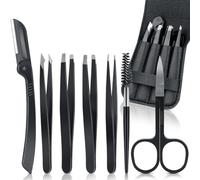 7 Pièces Pince à Epiler Professionnelle, Acier Inoxydable Pince à Épiler, Kit Sourcils pour Enlèvement Des Points Noirs,Sourcils D’outil Professionnel avec Étui, pour l'élimination des Poils du Visage