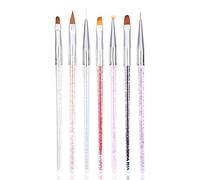 7 pièces pinceaux d'art d'ongle, tuyau de forage à eau professionnel brosse d'extension d'ongle outil de pointe française outils de peinture de stylo de conception d'art pour une