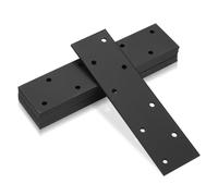 7 Pièces Plaques Perforées, Equerre Metal Perforées, Platine Plaques d'Assemblage Perforée Plates Noir, Plaque Perforée avec 8 Trous, Connecteur de Réparation de bois, 150 x 38 mm