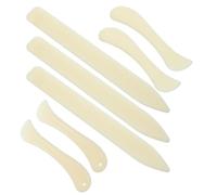 7 Pièces Plioir de Reliure en Plastique Beige, pour Papier | 3 Droites et 4 Courbes, Pliage, Rainurage, Burnissage, pour Cuir et Cartons en DIY