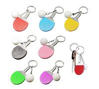 7 Pièces Porte-Clés de Sport, Porte-Clés Ornement Sports, Porte-Clés Raquette de Ping Pong Créatif, pour Clés, Voitures, Sacs à Main, Sacs à Dos