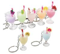 7 Pièces Porte-clés en Forme de Bouteille Kit, Style Canette et Bouteille, Convient aux Pendentifs Cadeaux Créatifs, Cadeaux de Fête