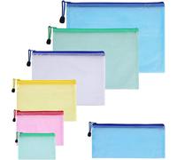7 Pieces Pvc Zip Pouch Set,Plastic Zipper Pouches,Waterproof Mesh Zipper Pouch,Multi-Color Document Folder For Storage (A4 A5 A6 B5 B6 B8)