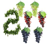 7 Pièces Raisins Grappe Artificiels, Raisin Artificiel et Vigne, Décoration de Raisin Réaliste, Grappe de Raisin en Plastique, pour Décoration de Vin, Artificiels Fruit