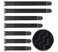 7 Pièces Sangles/Attaches de Câble Réutilisables Réglables, Sangle Elastique avec des Bandes Anti-dérapantes, Scratch Serre Cable Bande, pour des Câbles, des Cordes, des Tuyaux d’arrosage, des Vélos