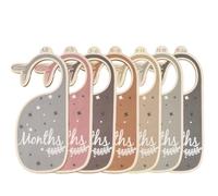 7 Pièces Séparateur Penderie Bebe en Bois Séparateurs de Vêtements de Bébé, Organisateur De Taille De Bébé, Baby Clothes Separators, Diviseur Penderie Bebe du Nouveau-Né à 24 Mois Décor de Cintre