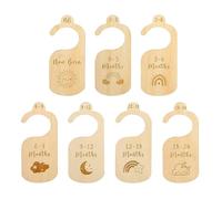 7 Pièces Séparateurs de Placard pour Bébé en Bois Diviseurs de Garde-Robe Bébé, du Nouveau-Né à 24 Mois, Organiser Les Vêtements par âge Unisexe Diviseurs de Taille Vêtements Décors de Crèche