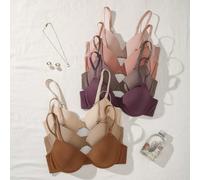 7 pièces/set Soutien-gorge rembourré avec armatures multicolores pour femmes, décontracté et confortable, convient pour le port quotidien, toutes saisons 70B,75A,75B,75C,75D,80B,80C,80D,85B,85C,85DUni