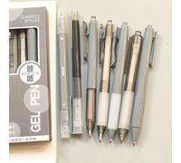 7 Pièces/set Stylos À Bouton-poussoir Avec Une Grande Valeur De Couleur Et De L'encre À Séchage Rapide Pour Les Exercices De Japonais Dans Une Boîte Taille UniqueABS