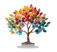 7 Pierres Précieuses Colorées de Chakra, Arbre à Argent en Cristal de Guérison, bonsaï Feng Shui, Arbre à Argent de Fortune, Arbre à Pierres Précieuses Tabetop pour la Maison, Le