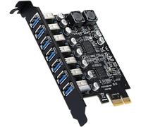 7 Ports USB 3.2 Adapter Card for Front Controller,PCI-E Express,Internal PCIe Expansion-Connection 7 Devices for Windows XP/7/8/10/11/Linux