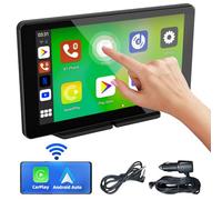 7 Pouces Carplay Voiture sans Fil, Portable Car Play Voiture avec A-pple Carplay et Android Auto, Ecran Car Play avec GPS, Contrôle Vocal, Mirror Link, Bluetooth, FM, AUX pour Tous Les Véhicules