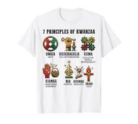 7 principes des icônes Kwanzaa avec Signification en Anglais Swahili T-Shirt