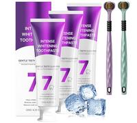 7-Pro Dentifrice blanchiment dentaire intensif, dentifrice correcteur de couleur violet gel élimination pour des dents plus éclatantes, élimine les taches de café, de thé et de tabac (3 Pièce)