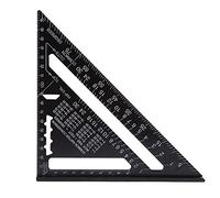 7" Rapporteur d'angle de triangle, couleur noire, Équerre Triangle Règle d'Angle Rapporteur en alliage d'aluminium (Métrique)