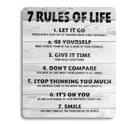 7 Rules of Life Tapis de souris avec citation inspirante, citations positives et motivantes rustiques en bois blanc