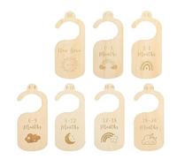 7 séparateurs de taille bébé, indicateurs de taille pour vêtements bébé, séparateurs de placard, design en bois pour vêtements de nouveau-nés et tout-petits, de nouveau-né jusqu'à 24 mois