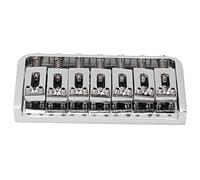 7 String Guitar Fixed Bridge | Replacement Metal Tailpiece for Electric Guitars | Drop - In Upgrade for Enhanced Tone/Sustain/Stability | Silver Finish