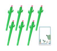 7 Stylos Cactus, 1 Lot De Bloc-Notes, Stylo Gel Noir, Stylo D'Écriture Cactus