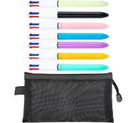 7 Stylos Et 1 Stylo,Stylo En Plastique,Fournitures De Bureau Et Scolaires,Stylo À Bille À Pression,Outils D'écriture