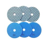 7 tampons de polissage flexibles diamantés, grain 50, 4 "/100 mm | Disque de ponceuse à sec à liant résine