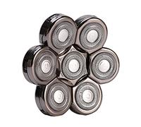 7 têtes de rasoir électrique, lame flottante lavable de rechange pour homme (argent)