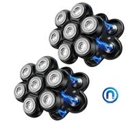 7 têtes de rechange pour rasoirs électriques - Compatibilité universelle avec la plupart des marques, têtes de rechange pour le toilettage de la tête et du visage pour homme (noir/2 pièces)