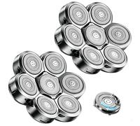 7 têtes de rechange pour rasoirs électriques - Compatibilité universelle avec la plupart des marques, têtes de rechange pour le toilettage de la tête et du visage pour homme (argent/2 pièces)