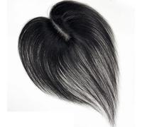 7 x 11 cm for femme avec frange de rideau, 25,4 cm, perruque superposée invisible, clip dans la partie centrale, postiches for cheveux clairsemés Effet naturel et Volumineux(Black)