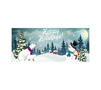 7 X 16 Ft Joyeux Noël Vacances Bannière Couverture De Porte De Garage Peintures Murales Hiver Bonhomme De Neige Père Noël Extérieur Grande Couverture De Porte Décoration Intérieur Extérieur (H, D)