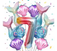7 Year Birthday Balloons, 11 Pieces Helium Birthday Balloon, Girl Birthday Balloon 7 Years, 7 Year Old Girl Birthday Decoration, Foil Balloon For Girls Birthday Decoration