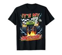 7 Year Old Boys Monster Truck It's My 7th Birthday Party T-Shirt