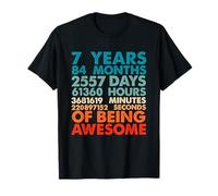 7 Years 84 Months of Being Awesome 7th Birthday Garçons Enfants T-Shirt