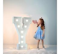 70/100/120cm Marquee Letters Numbers Large Light Up Letters Baby Shower Decorations Wedding Engagement Proposal White Party Decorations Sign Big Cardboard Backdrop(Letter Y,100cm/3FT)