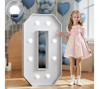 70/100/120cm Marquee Letters Numbers Large Light Up Letters Baby Shower Decorations Wedding Engagement Proposal White Party Decorations Sign Big Cardboard Backdrop(Number 0,100cm/3FT)