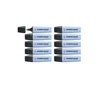 STABILO Surligneur BOSS ORIGINAL Pastel - Lot de 10 - Nuage de bleu - Pointe biseautée