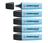 [70/112-5] STABILO Lot de 5 Surligneurs BOSS ORIGINAL Pastel fraicheur de bleu